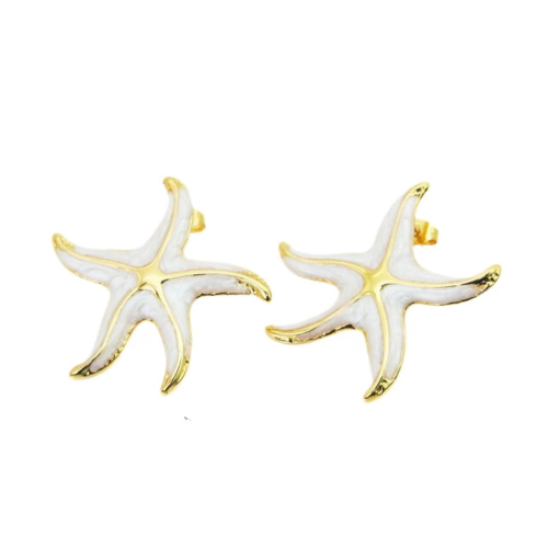 Starfish-Ohrringe für Teenagerfrau in Gold Edelstahl