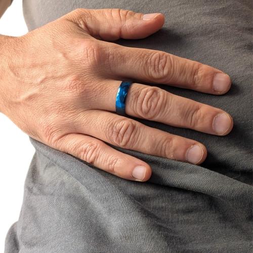 Mann Verlobungsring Paar Edelstahl Blaue Farbe 6mm