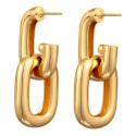 Boucles D’oreilles Femme Ado Maillons Enlacés en Acier Inoxydable Or - Clous d'Oreilles Glamour