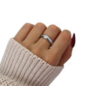 Conjunto de anillo de boda de acero con piedra blanca eterna 6mm personalizable