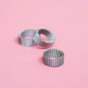 Anello in acciaio a maglia a rete Milan - Anello in stile Cavaliere d'argento