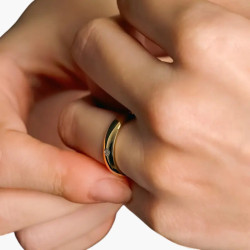 Bague alliance anneau fiançailles homme femme titane bande or zircon