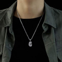 Men's Granada Pendant Stainless Steel Military Army - Cuban Chain Included