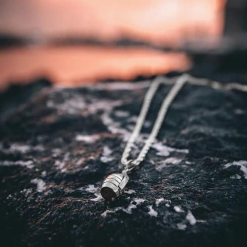 Men's Granada Pendant Stainless Steel Military Army - Cuban Chain Included