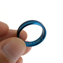 Anillo de hombre Groove de acero inoxidable Color central Color azul Anillo personalizable