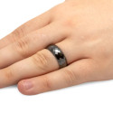 Wedding wedding alliance or black ceramic faceted