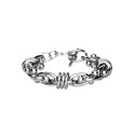 Pulsera de los hombres de acero: enlaces de anillos aclarados, cierre de anillo seguro