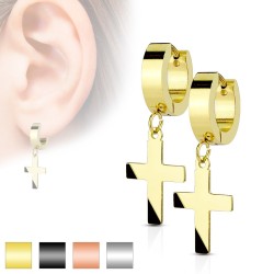Pair of Earrings With Men's Cross Stainless Steel Choice...