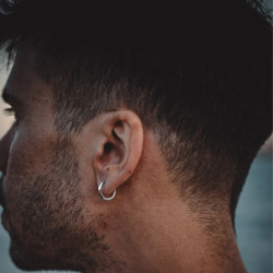 Boucle d'oreille créole pour homme en acier inoxydable 10mm