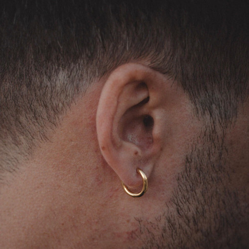 Boucles d'Oreilles Pour Femme ou Homme Créoles Bombées Acier Inoxydable or 8mm