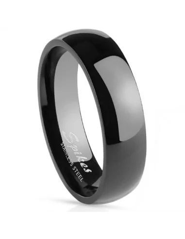 Verlobungsring für Männer und Frauen, Stahl, Farbe Schwarz, 6 mm