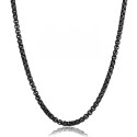 Collier pendentif grenade pour homme en acier noir avec chaîne offerte