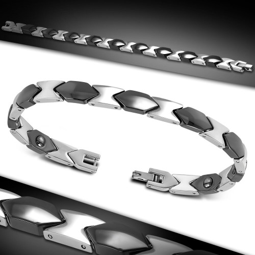 Men's bracelet in black ceramic and magnetic...