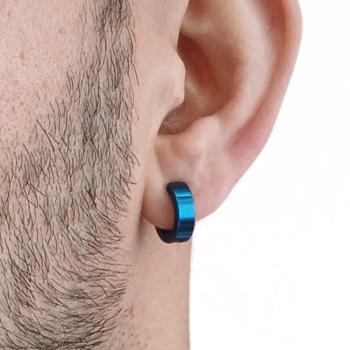Men's Earrings Men's Stainless Steel Color Blue