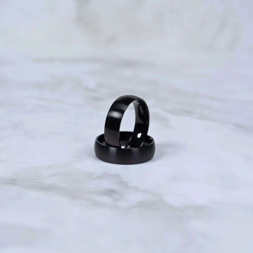Male Man Steel Engagement Broken Black Brushed 6mm