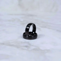 Mann Mann Stahl Engagement schwarz gebürstet Schwarzfarbe 6mm - Anpassbare Ring
