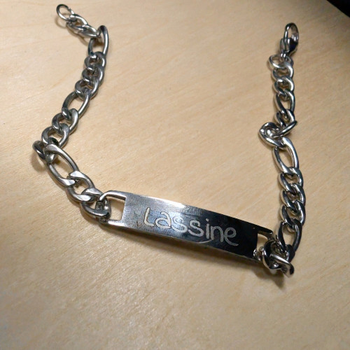 Hombres figaro brazalete de acero placa de...