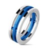 Ring 3 Ringe Mann Edelstahl - Blaue & Silber Mechanische Design