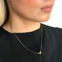 Goldstahl-Frauen-Halskette - Wasser-Drop-Anhänger & einstellbare feine Kette
