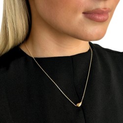 Gold Steel Women Necklace - Water Drop Pendant & Adjustable Fine Chain 2