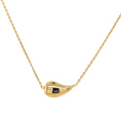 Gold Steel Women Necklace - Water Drop Pendant & Adjustable Fine Chain