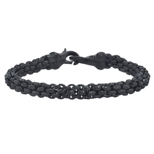 Uomo in acciaio nero Dritto con rete stretta - 21 cm, Calfolder