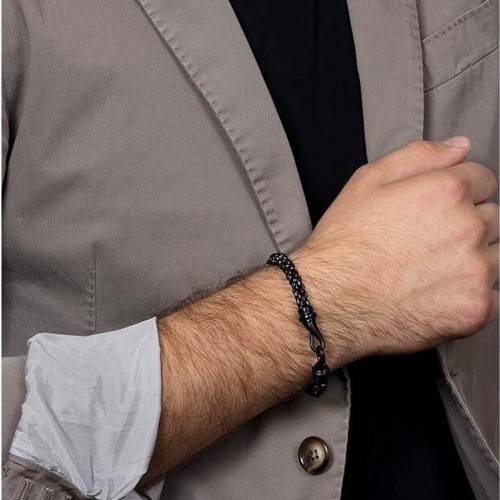 Herrenstahlstahl-Herrenarmband fest - 21 cm, Kalorder