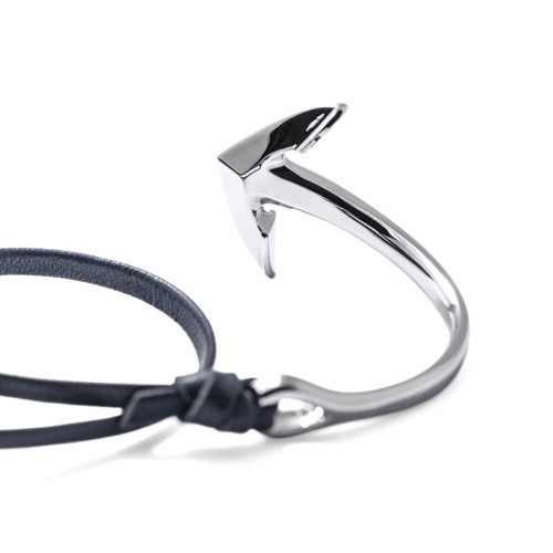 Herren-Dreifach-Blau-Rinder-Turm-Herrenarmband - anpassbare Stahlverankerungsverschluss