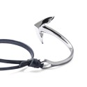 Bracelet pour homme Triple Tour en Cuir de Bovin Bleu – Fermoir Ancre en Acier Personnalisable