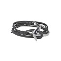 Bracelet Homme Triple Tour en Cuir de Bovin Noir – Fermoir Ancre en Acier Personnalisable
