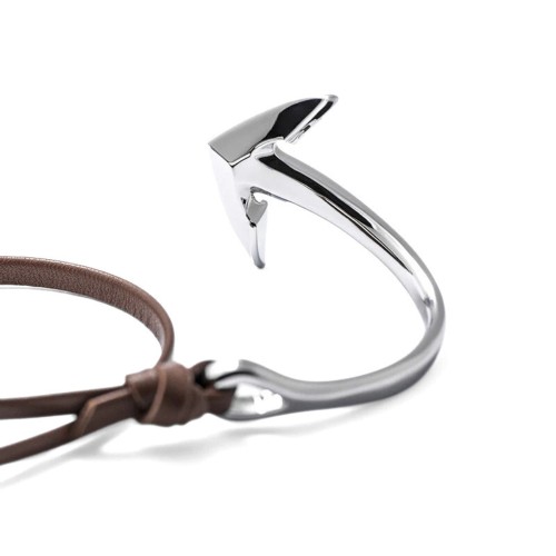 Armband Herren Triple Rinderlederturm - anpassbare Stahlverankerungsverschluss