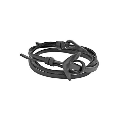 Triple Tower Blue Leder Armband - Anpassbare Ankerverschluss