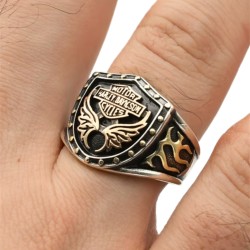 Anello Harley Davidson Men Steel Gold Biker in oro oro biker 2