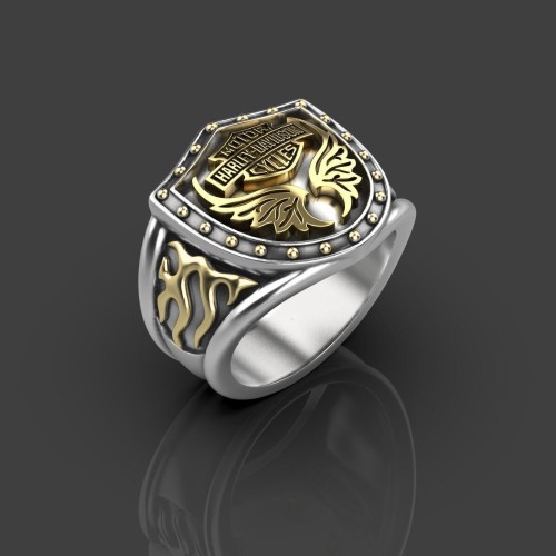 Anello Knight Harley Davidson Men Steel Gold End Style Biker Biker