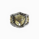 Harley Davidson Harliere Anello uomo acciaio oro fine - biker in stile motociclista