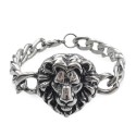 Cuban Mesh Stainless Steel Main Strap with Lion Head