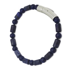 Pulsera de hombre Lapis-Lazuli con cierre personalizable de acero inoxidable 2