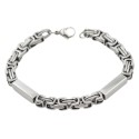 Men's Stainless Steel Man Stainless Steel Bracelet with Customizable Plates
