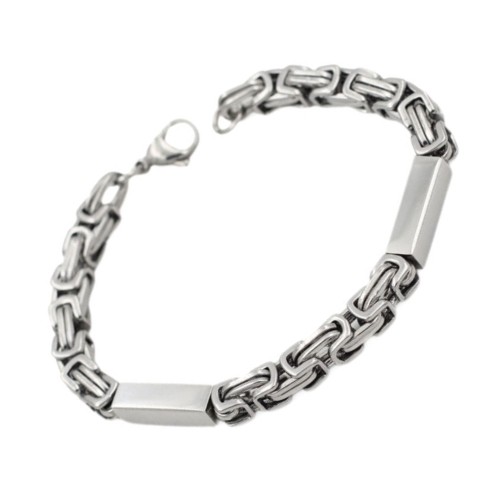 Bracciale da uomo in acciaio inox da uomo con piatti gravi
