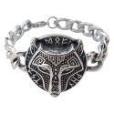 Pulsera de Viking Man Fenrir - Malla de acero inoxidable cubano