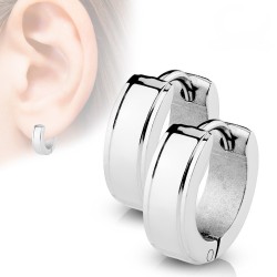 Créoles Homme en Acier Inoxydable Rainurées 13 mm – Boucles d’Oreilles Masculines Élégantes 2