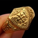 Ring Knight Templar Herren Edelstahl Goldgold – Kreuzritter