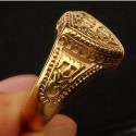 Ring Knight Templar Herren Edelstahl Gold mit Kreuzrittern
