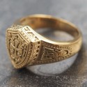 MÄNNER TEMPLAR RING Edelstahl Gold - Kreuzritter