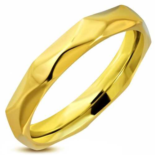 Ring Verlobungsring Mann Frau Stahl Vergoldung Diamant Facetten