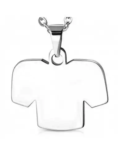 Stahlanhänger für Herren und Damen in Form eines Jersey-T-Shirts zum Gravieren