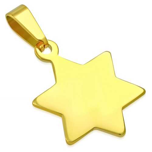 Colgante mujer hombre acero baño oro forma estrella para personalizar