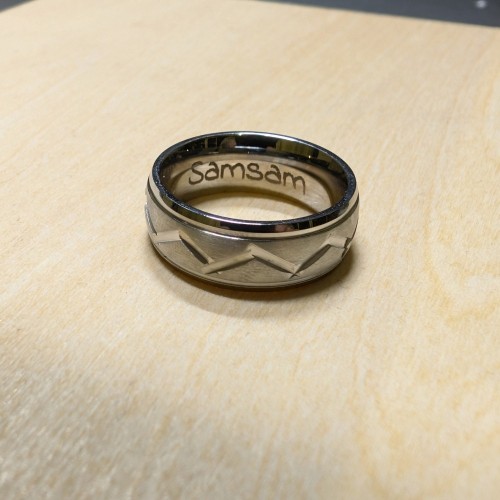 Edelstahl Mann Ring mit Stroneten - Benutzerdefinierte Hochzeits-Allianz 8 mm