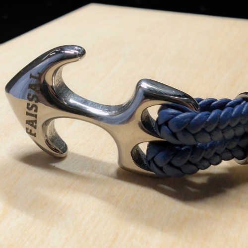 Blue Lederarmband Anker Marine Slip - ein trendiges Armband der Männer