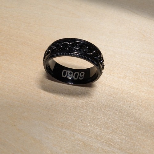 Custom man black stress ring